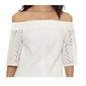 Tibi White Off Shoulder Lacy Eyelet Top
Size 4 small Florals